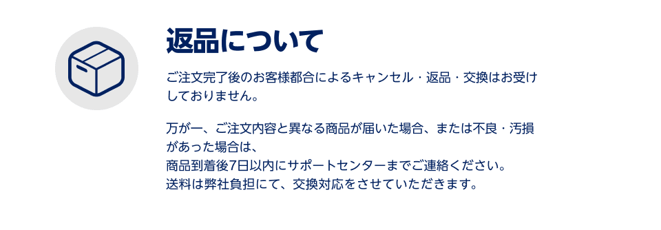 返品について