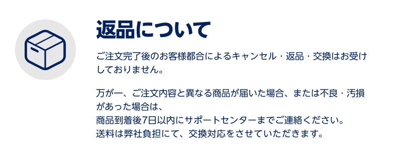 返品について